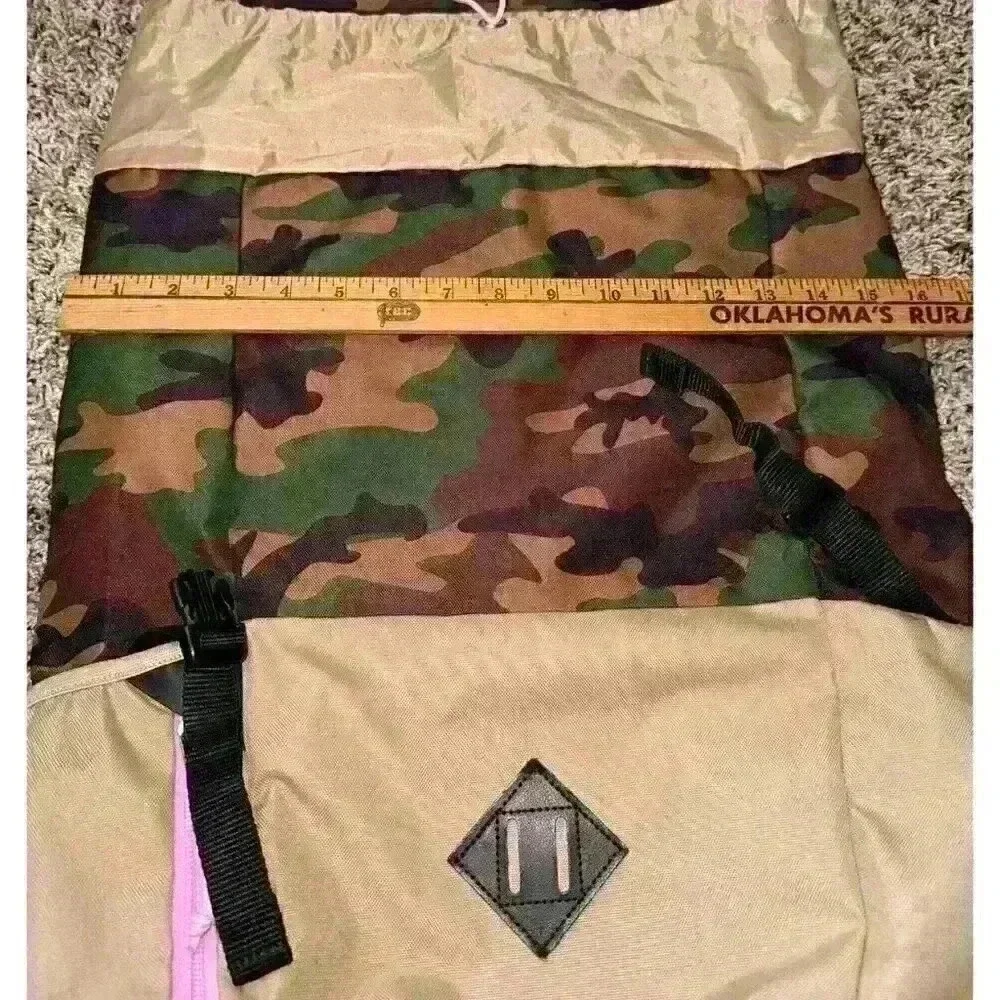 Jansport The‎ Pike Backpack Surplus Camo Pink Accents Unisex Drawstring Buckle
